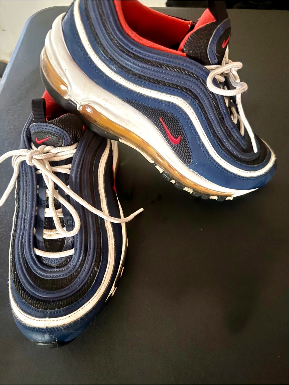 Nike Kids Navy and Red Air Max 97 Inspired Sneakers